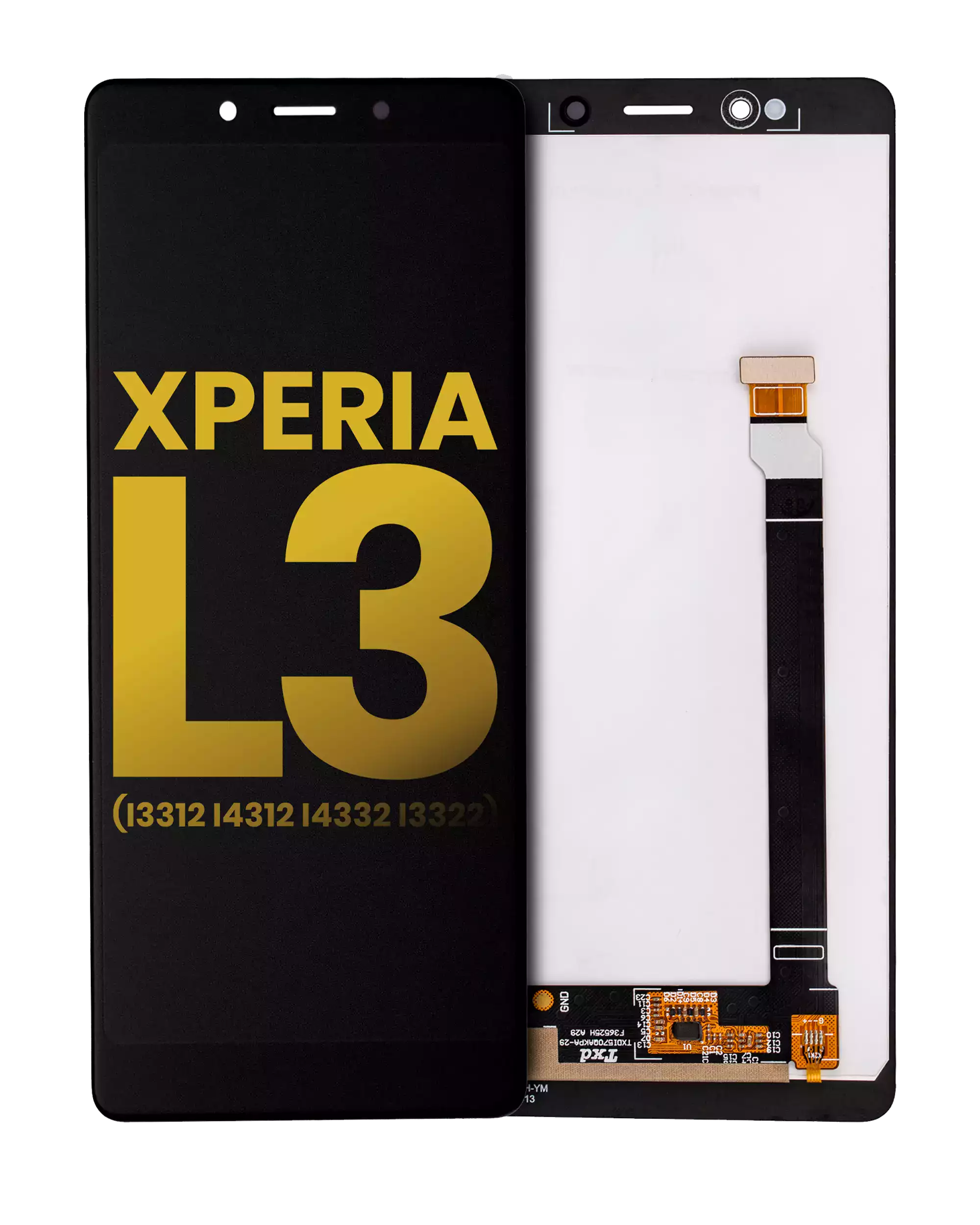 LCD-Display ohne Rahmen für Sony Xperia L3 (I4332 I3322) (Refurbished) (Schwarz)