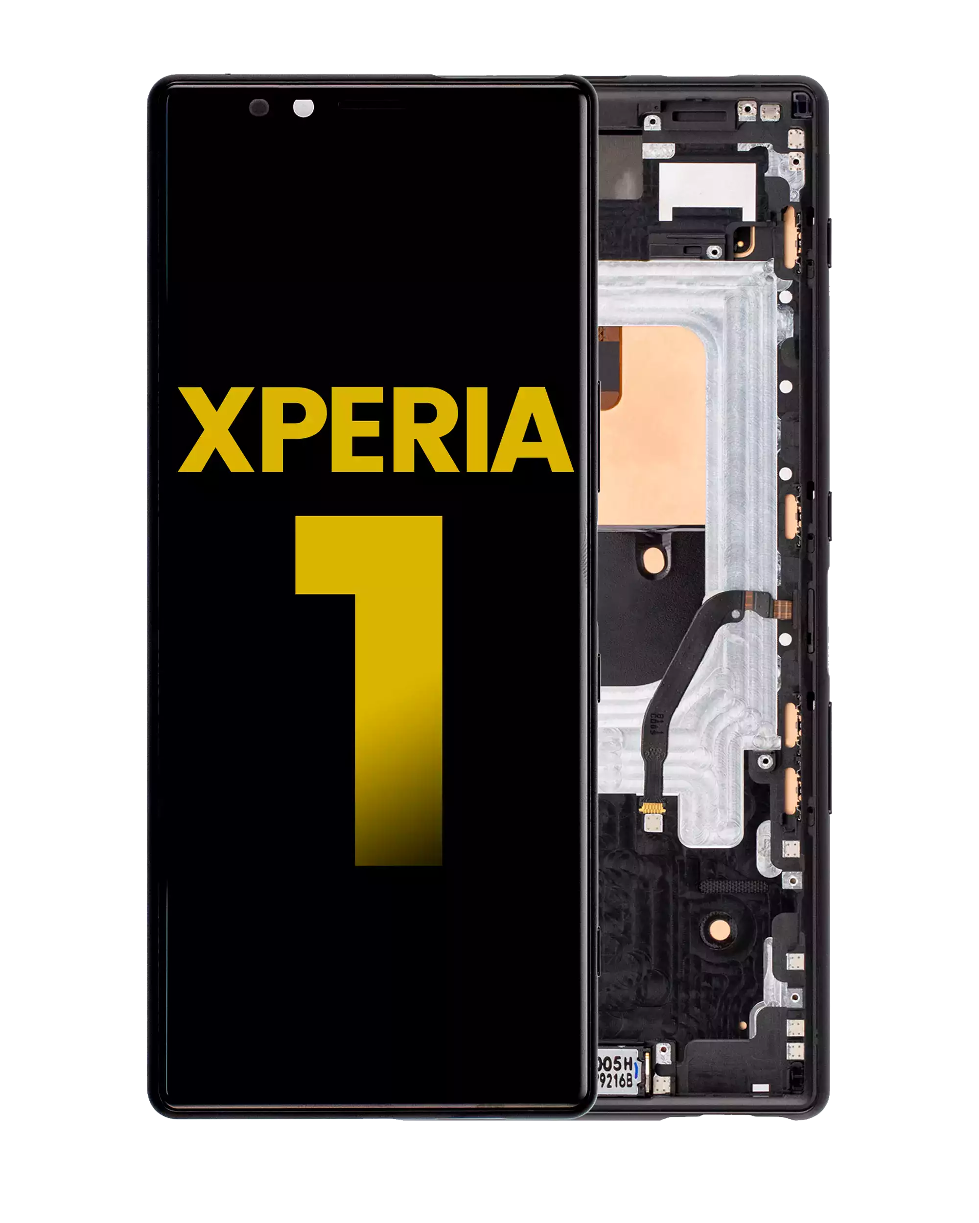 LCD-Display mit Rahmen für Sony Xperia 1 (Refurbished) (Schwarz)
