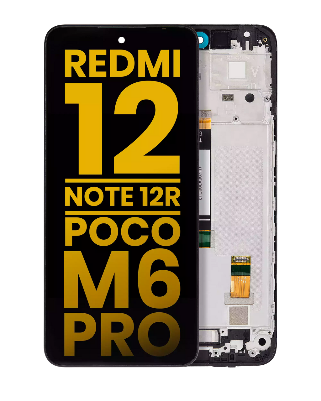LCD Display with Frame for Xiaomi Redmi 12 4G/5G, Redmi Note 12R, and Poco M6 Pro (Refurbished, All Colors)
