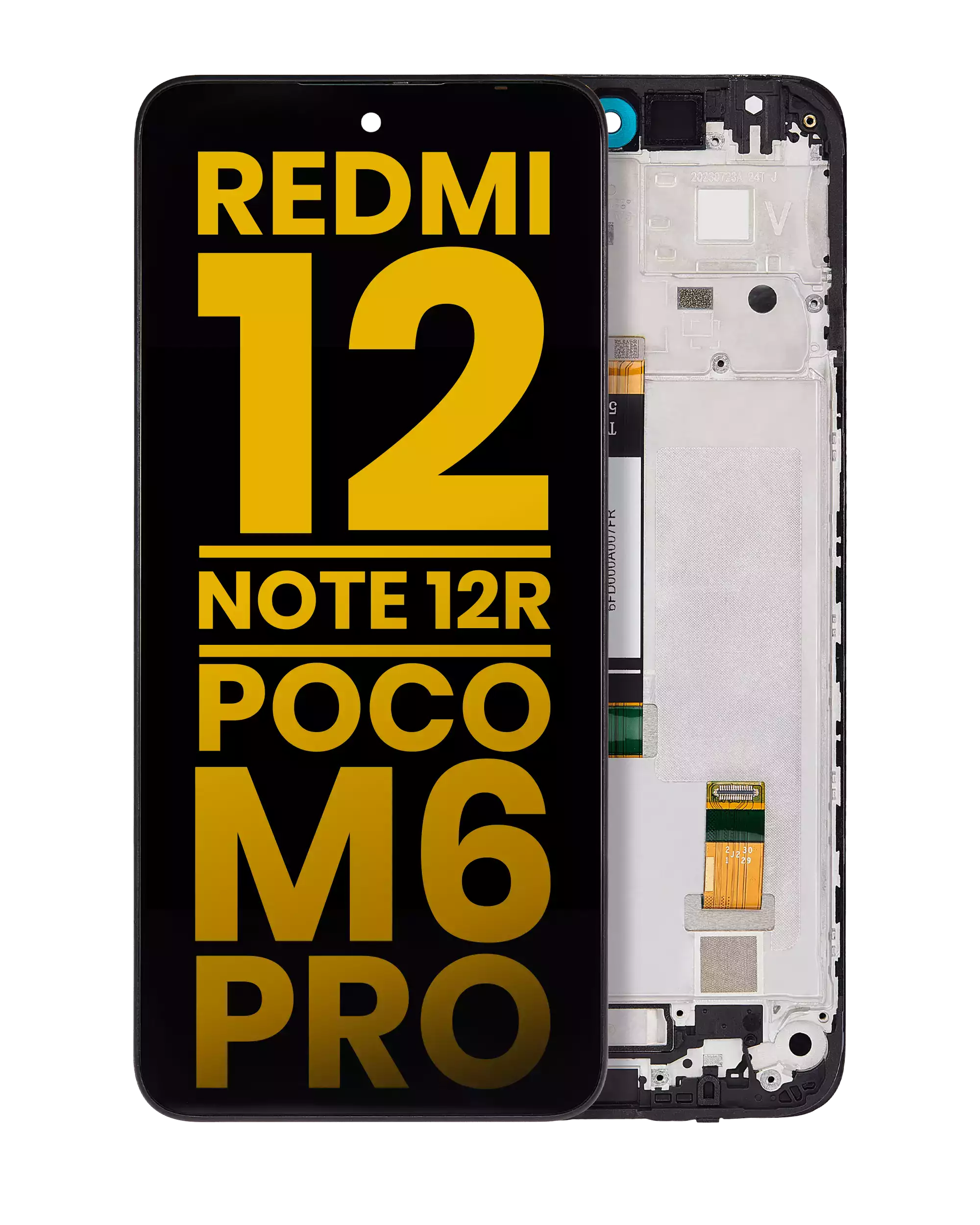 LCD Display with Frame for Xiaomi Redmi 12 4G/5G, Redmi Note 12R, and Poco M6 Pro (Refurbished, All Colors)