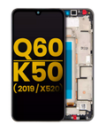 LCD-Display mit Rahmen LG Q60/K50 Refurbished Silber
