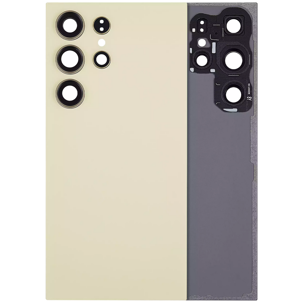 Back cover with camera lens for Samsung Galaxy S24 Ultra 5G (without logo) (Aftermarket Plus) (Titanium Yellow)