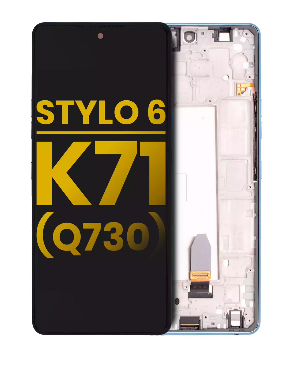 LCD-Display mit Rahmen für LG Stylo 6 / K71 (Refurbished) (Blau)