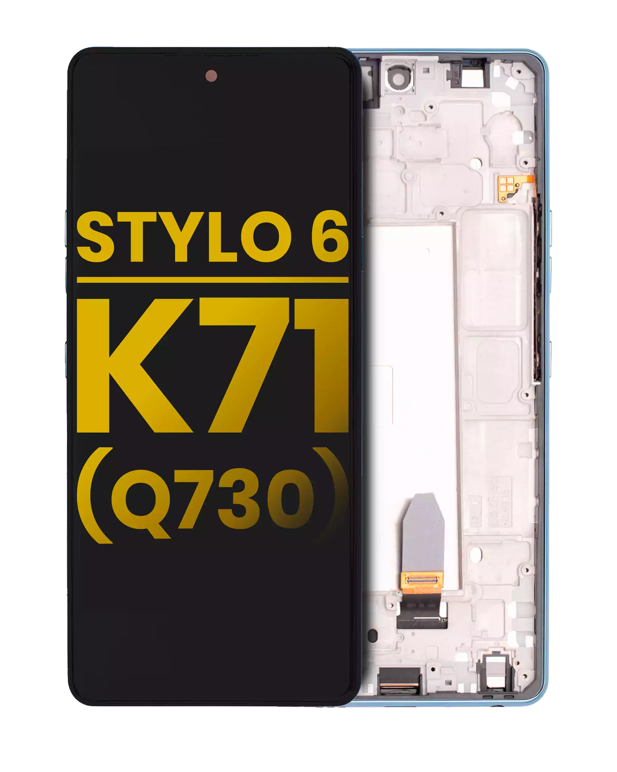 LCD-Display mit Rahmen für LG Stylo 6 / K71 (Refurbished) (Blau)