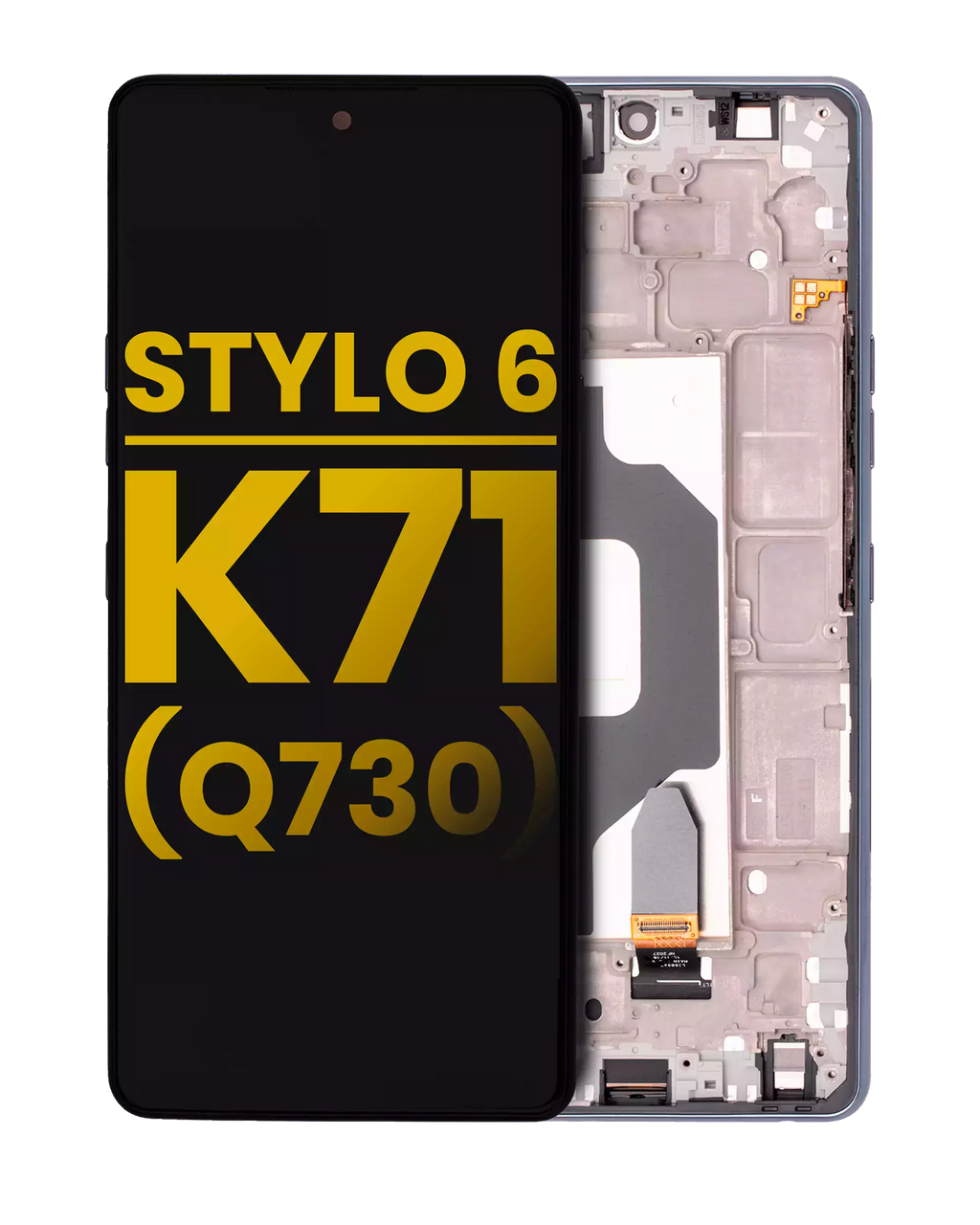 LCD-Montage mit Rahmen für LG Stylo 6 / K71 (Refurbished) (Schwarz)