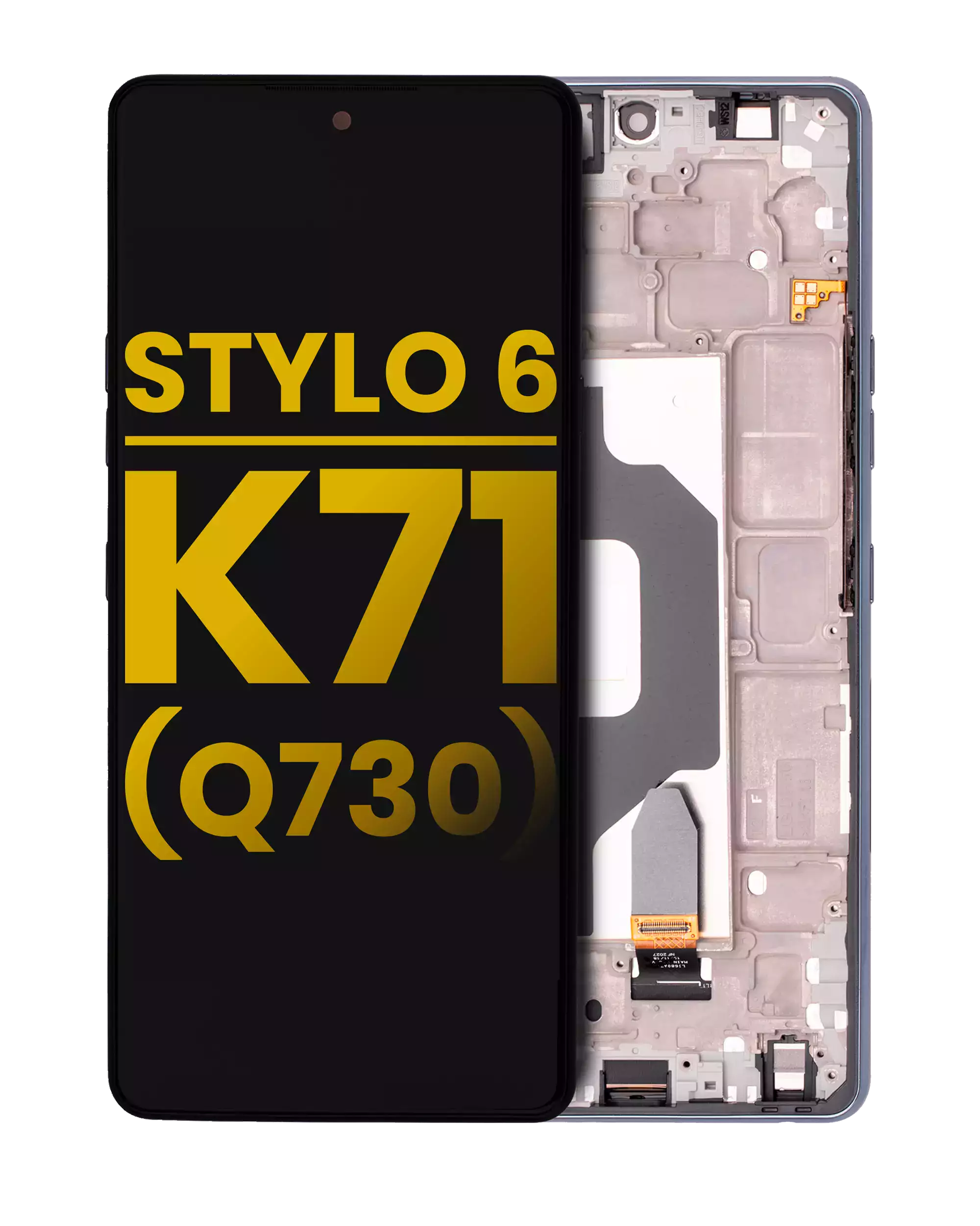 LCD-Montage mit Rahmen für LG Stylo 6 / K71 (Refurbished) (Schwarz)