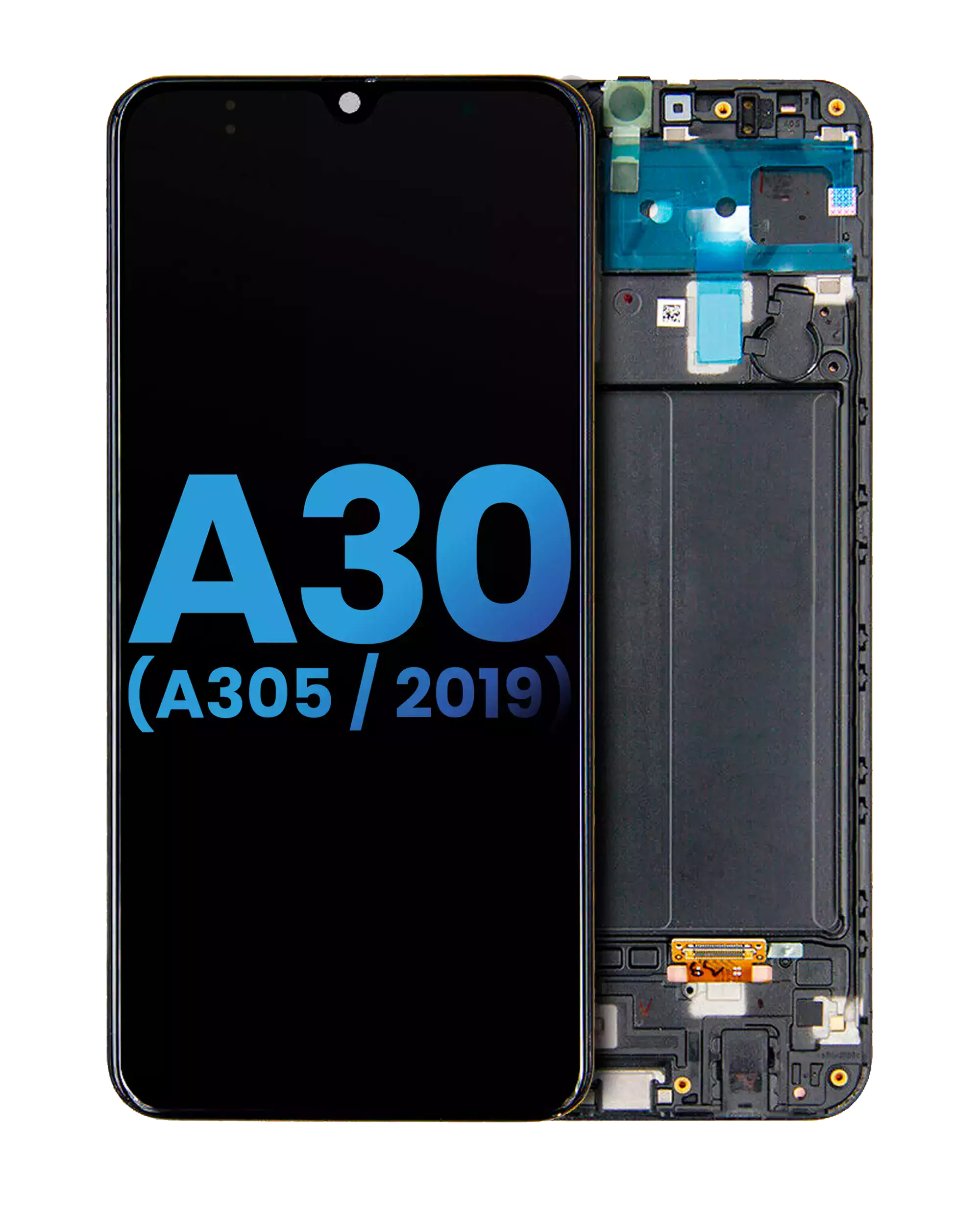 LCD-Display mit Rahmen für Samsung Galaxy A30 - Aftermarket Incell