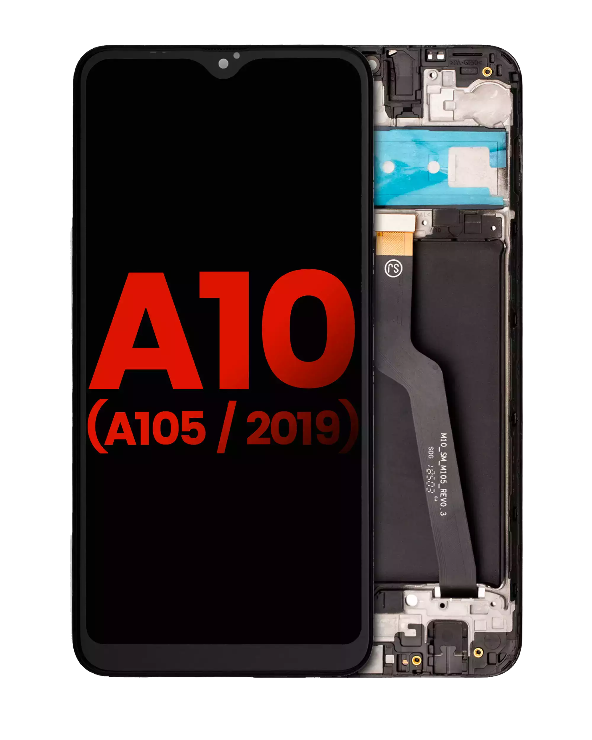 LCD-Display mit Rahmen für Samsung Galaxy A10 (A105) Aftermarket Plus