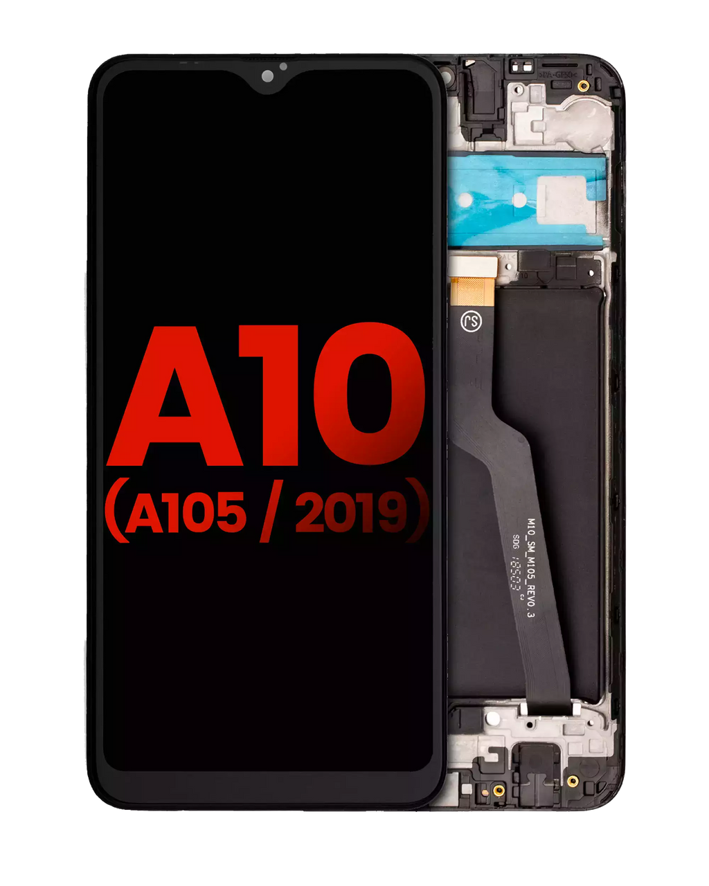 LCD-Display mit Rahmen für Samsung Galaxy A10 (A105) Aftermarket Plus