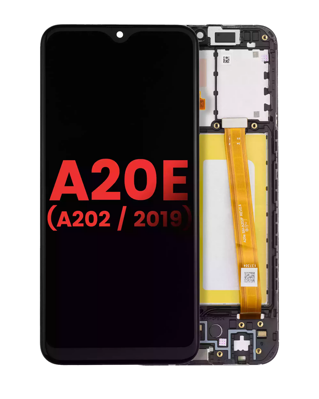 LCD-Display mit Rahmen für Samsung A20e (Aftermarket Plus) (Alle Farben)