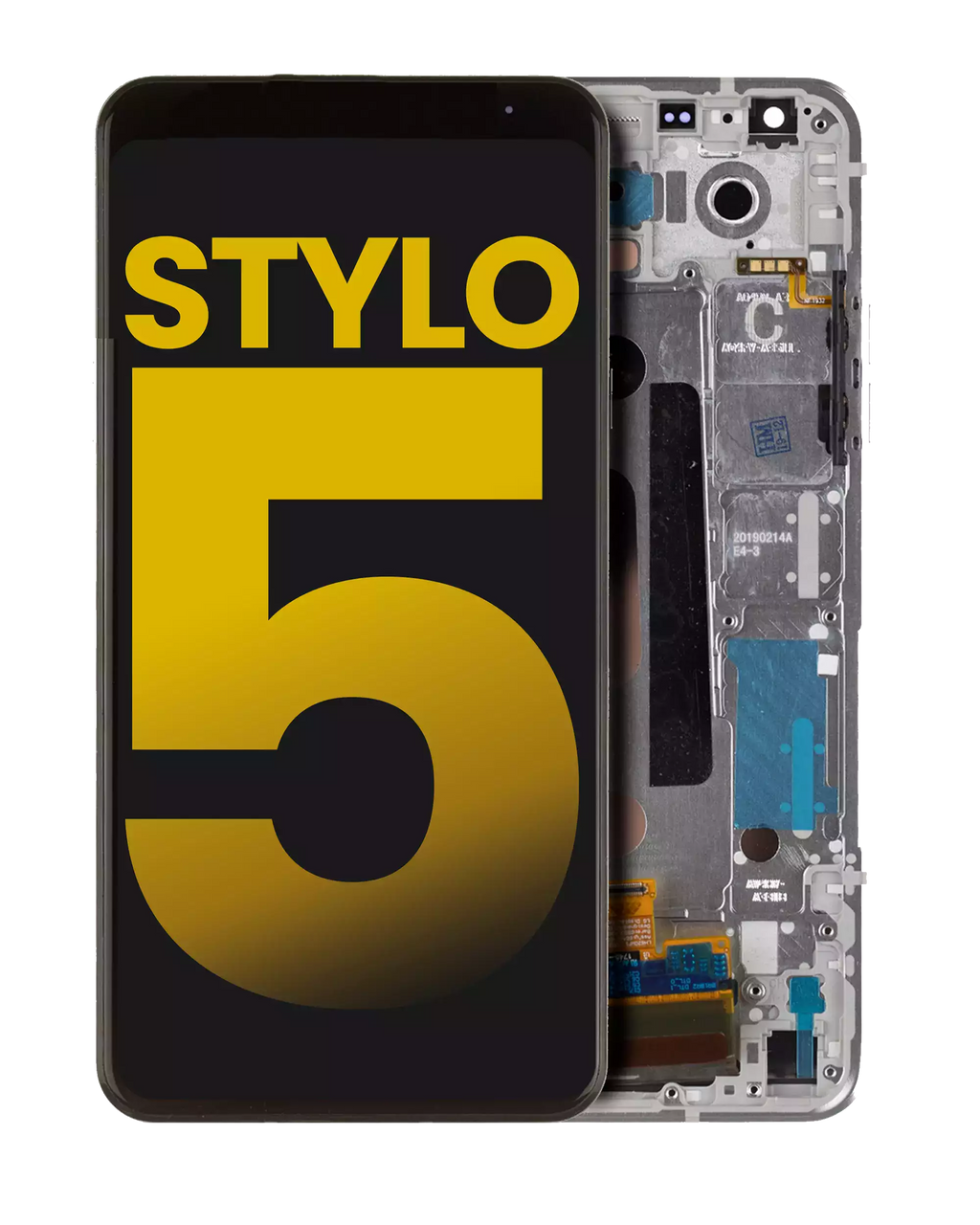 LCD-Display mit Rahmen für LG Stylo 5 (Refurbished) (Silvery White)