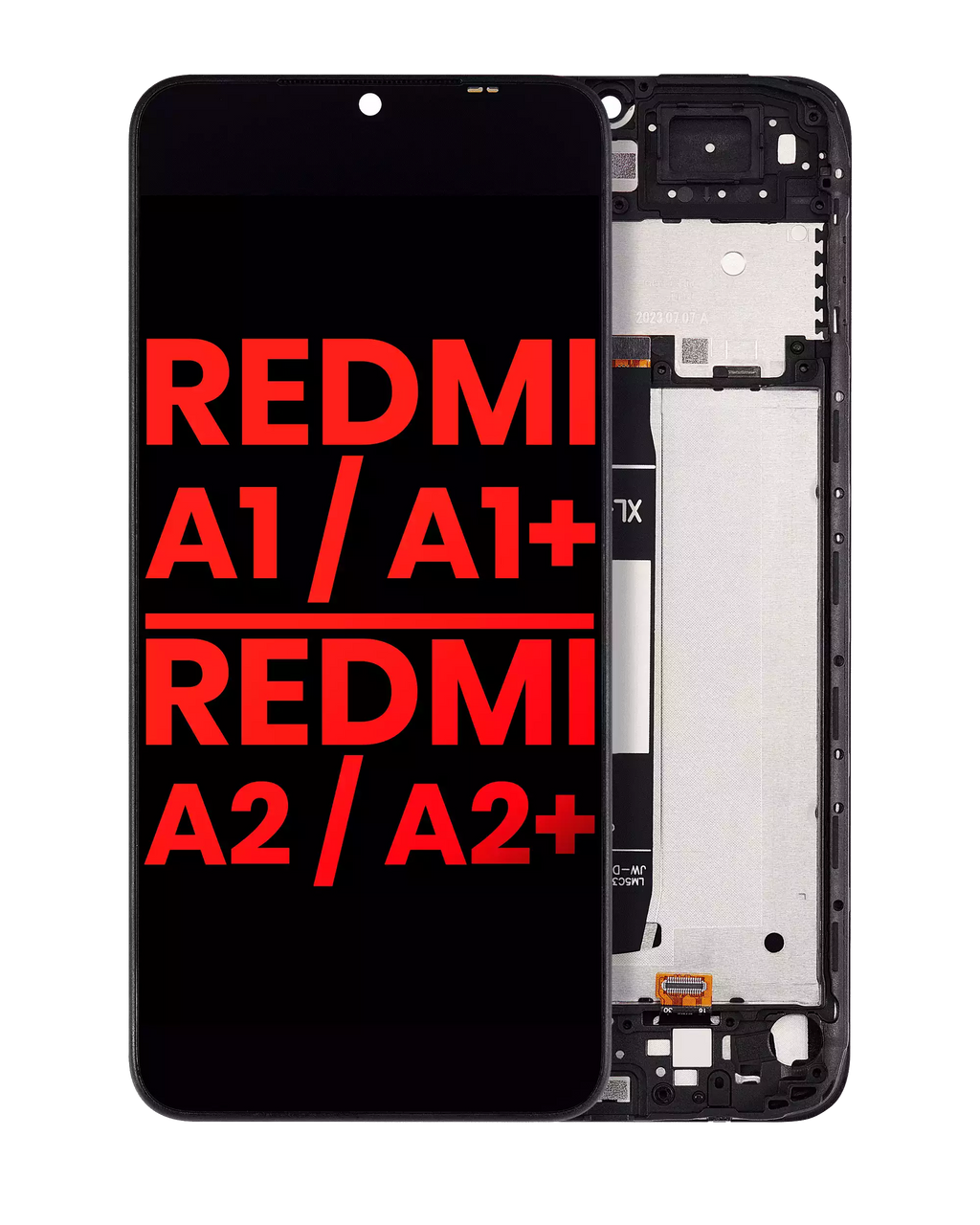 LCD-Display mit Rahmen Xiaomi Redmi A1/A2 Plus Aftermarket+ Alle Farben