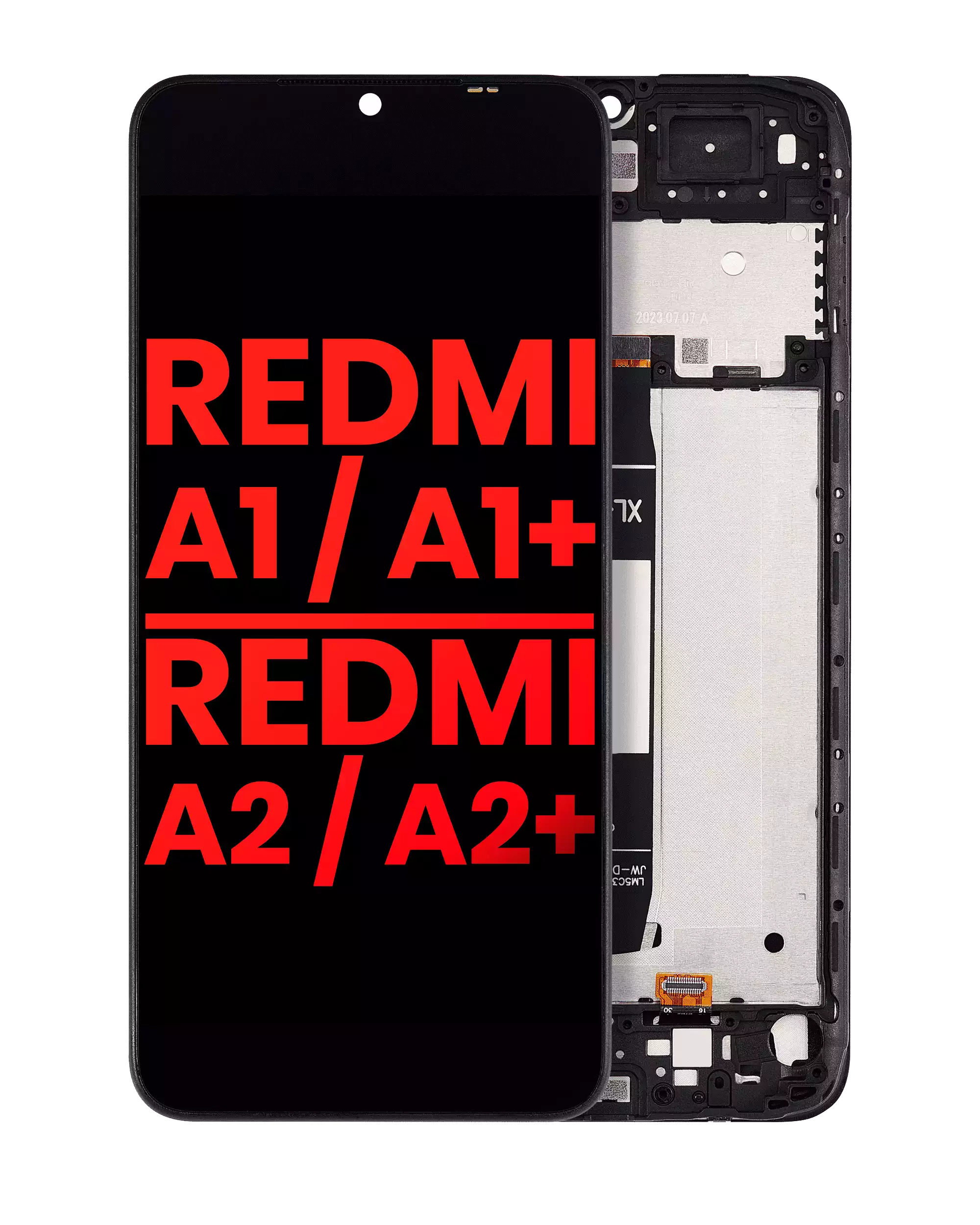LCD-Display mit Rahmen Xiaomi Redmi A1/A2 Plus Aftermarket+ Alle Farben