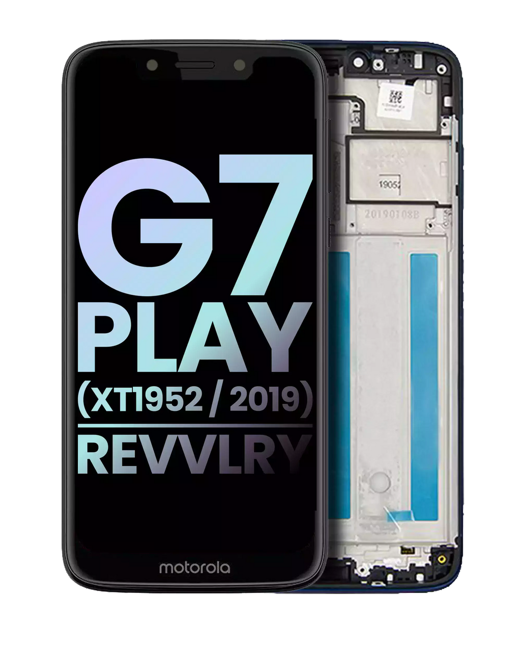 LCD-Display mit Rahmen für Motorola Moto G7 Play / T-Mobile Revvlry (OEM, Starry