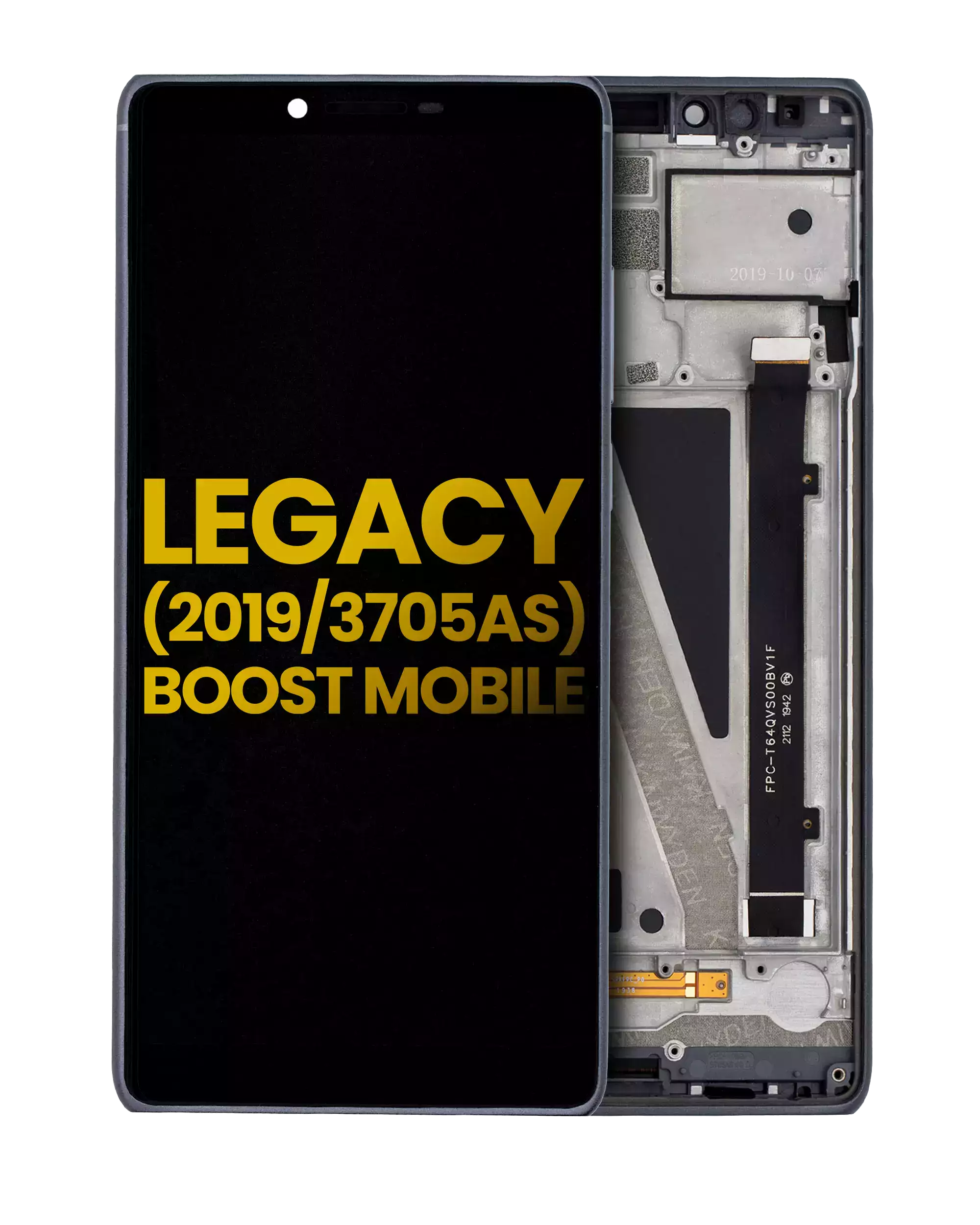 LCD Display with Frame for Coolpad Legacy 2019 (3705AS / Boost Mobile Version) (Refurbished) (Black)