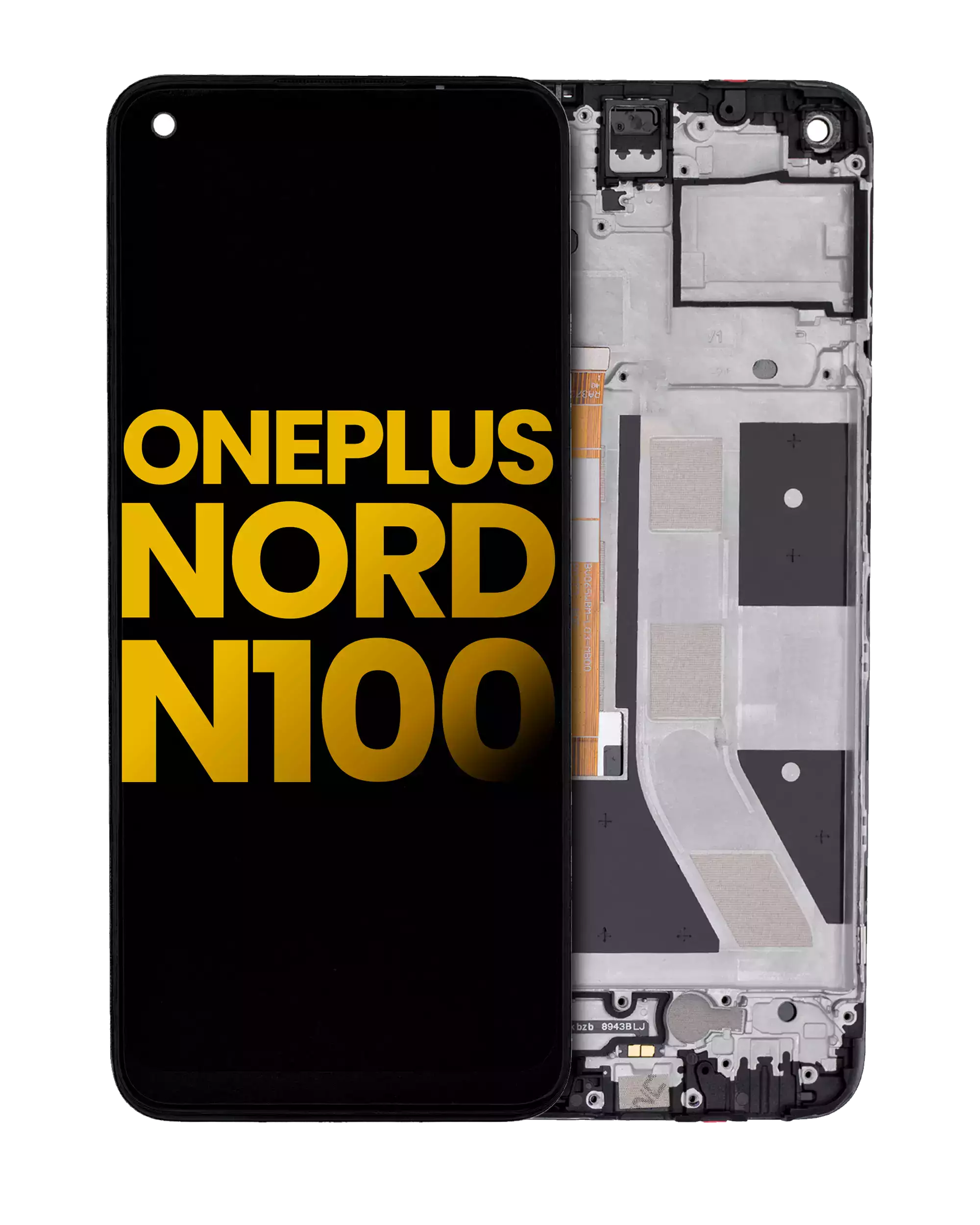 LCD Display with Frame for OnePlus Nord N100 (Refurbished) (Black)