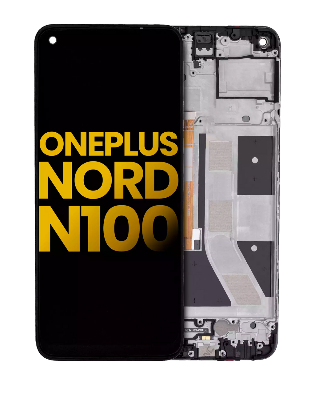 LCD Display with Frame for OnePlus Nord N100 (Refurbished) (Black)