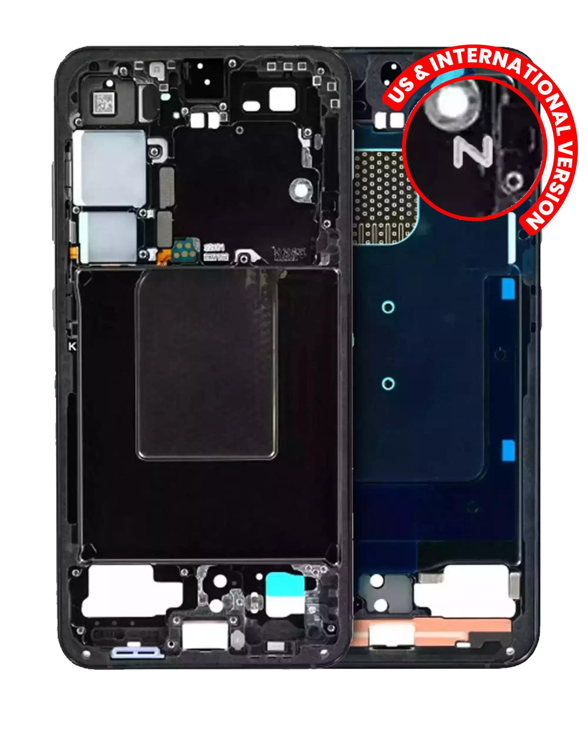 Back Cover/Frame for Samsung Galaxy S24 5G (US & International Version) (Onyx Black)