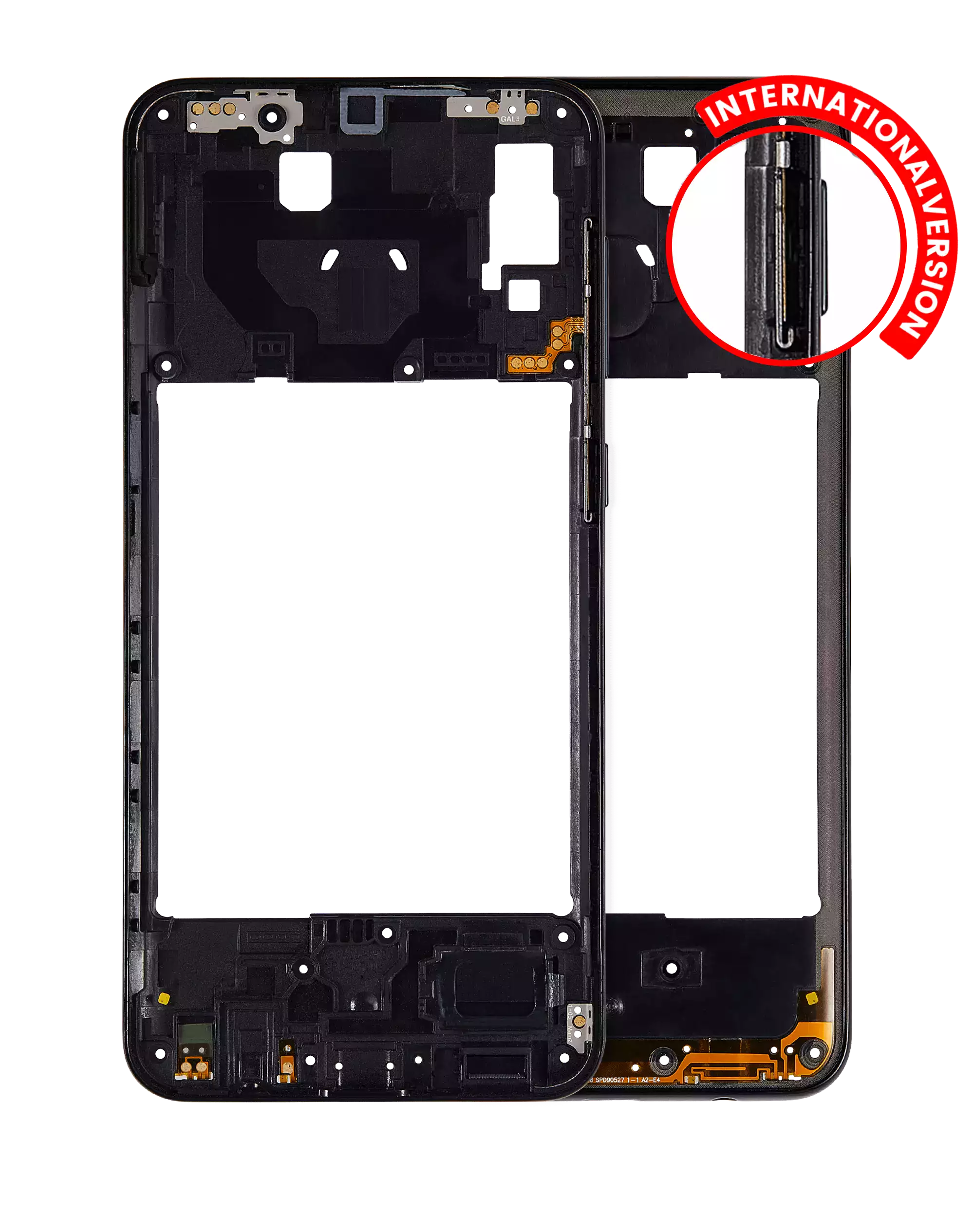 Midframe/Rahmen für Samsung Galaxy A20 Schwarz Premium
