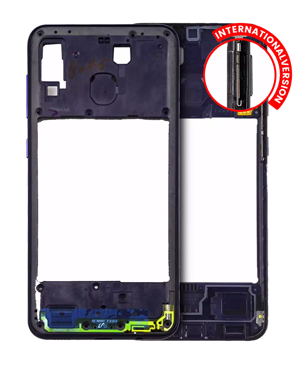Midframe for Samsung Galaxy A20 (A205 / 2019) (International Version) (Aftermarket Plus) (Deep Blue)