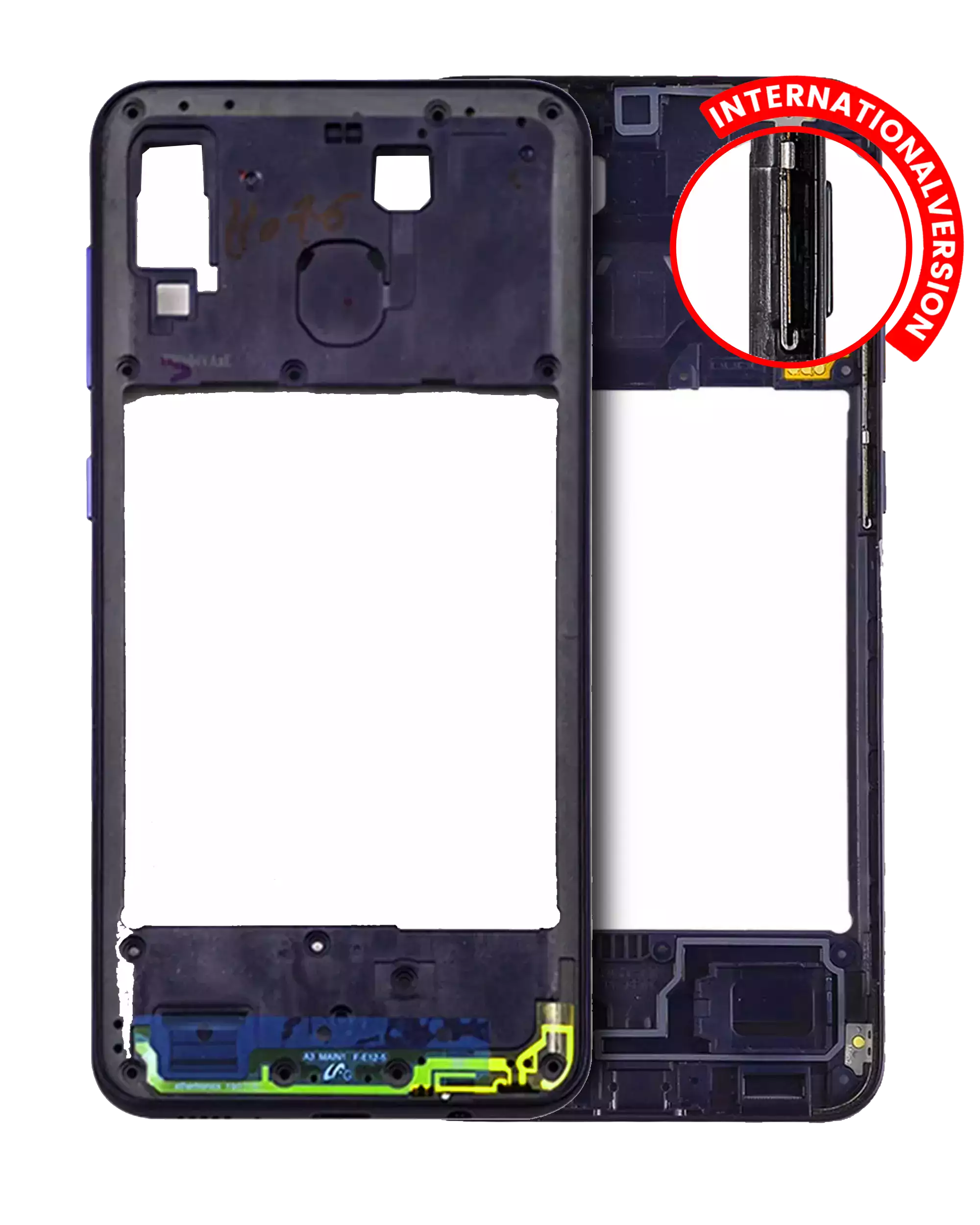 Midframe for Samsung Galaxy A20 (A205 / 2019) (International Version) (Aftermarket Plus) (Deep Blue)