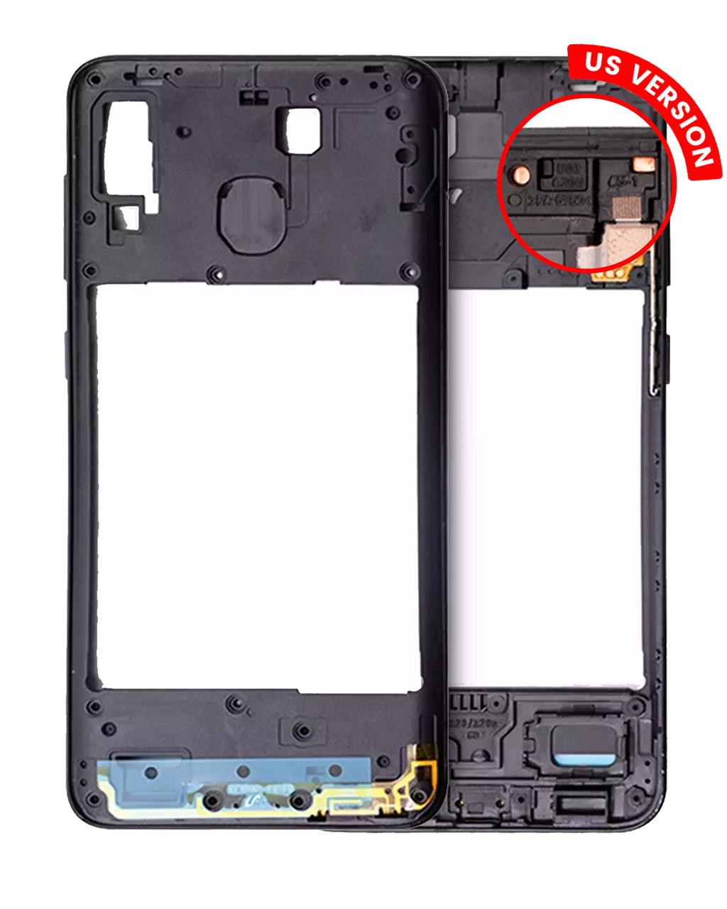 Back Cover/Frame for Samsung Galaxy A20 (A205 / 2019) (US Version) (Black)