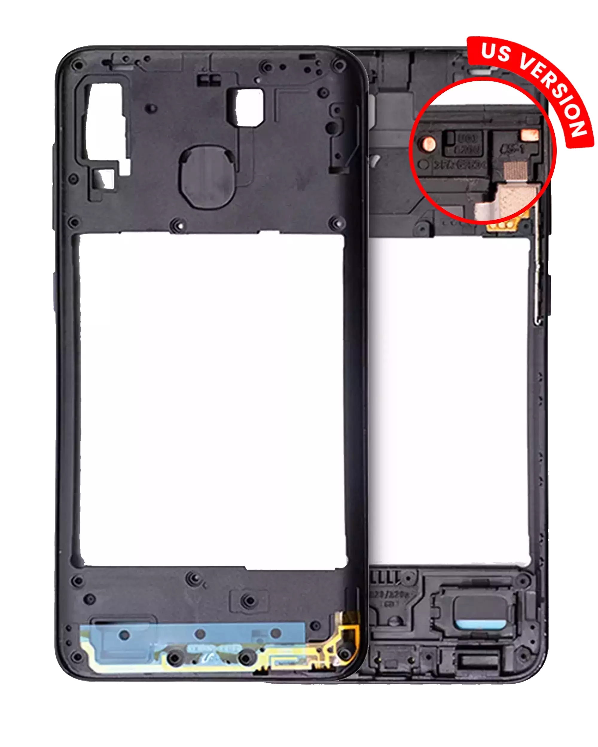Back Cover/Frame for Samsung Galaxy A20 (A205 / 2019) (US Version) (Black)