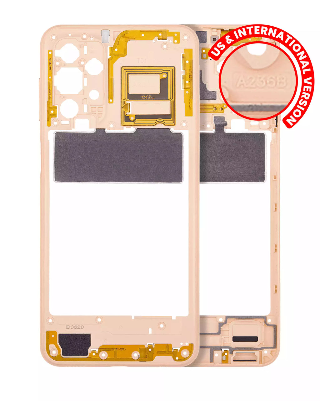 Midframe / Frame for Samsung Galaxy A23 5G (A236B / 2022) International Version – Peach