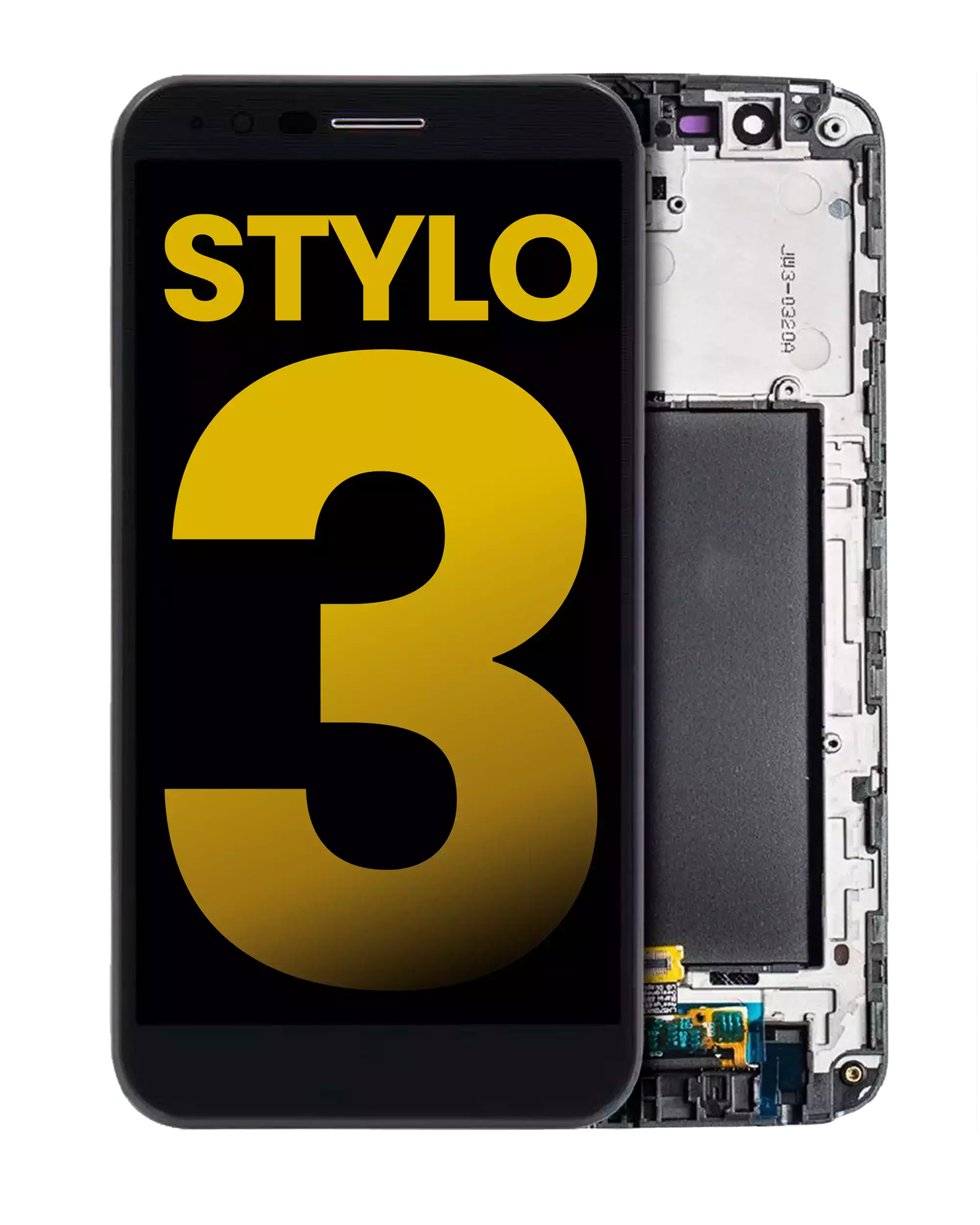 LCD-Display mit Rahmen für LG Stylo 3 (Refurbished) (Schwarz)