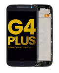 LCD-Komplettbaugruppe mit Rahmen für Motorola Moto G4 Plus (Refurbished) Schwarz