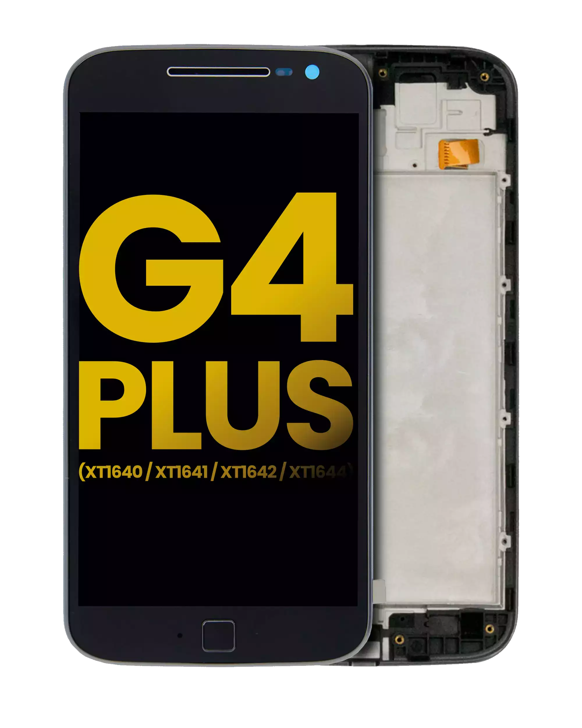 LCD-Komplettbaugruppe mit Rahmen für Motorola Moto G4 Plus (Refurbished) Schwarz