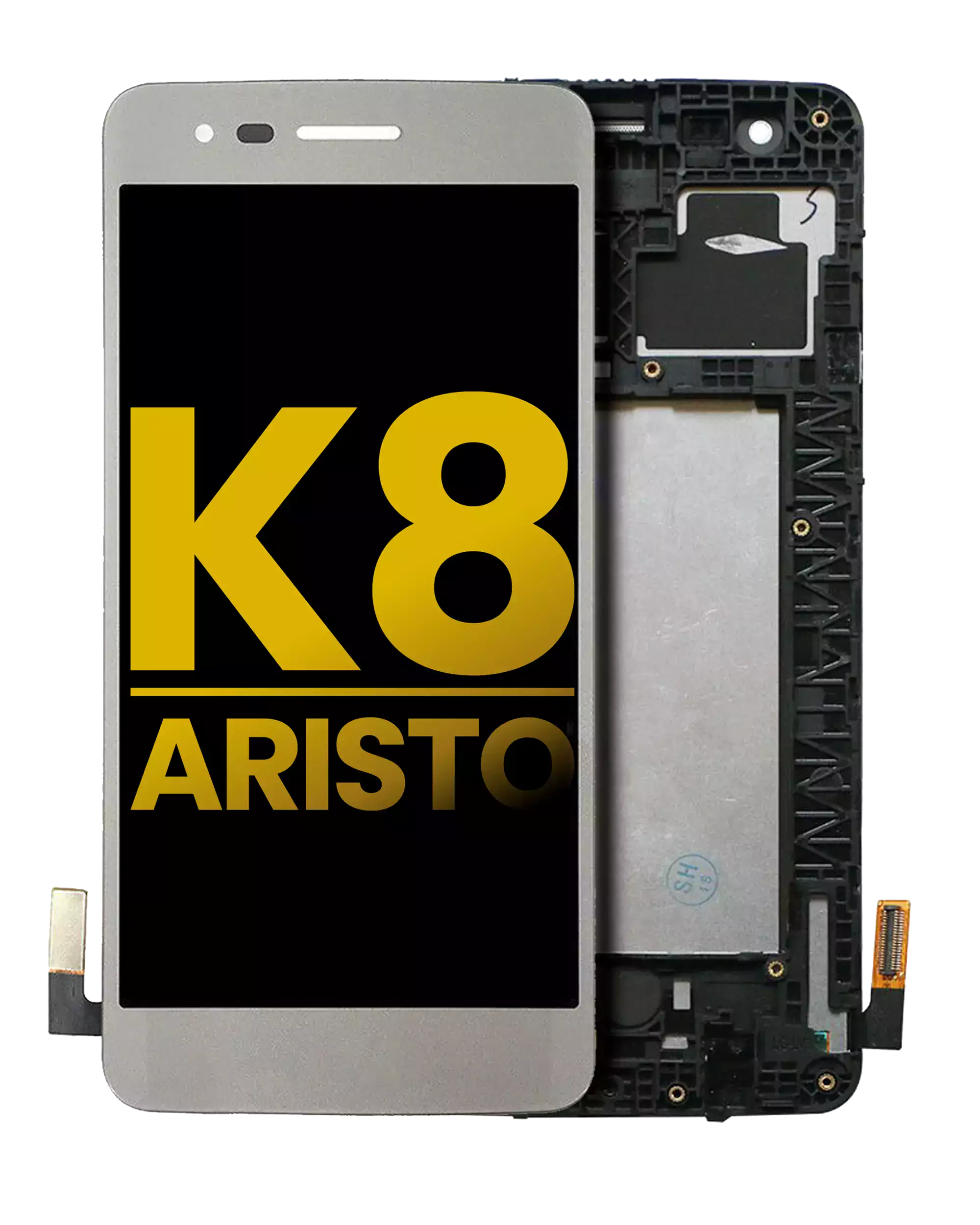 LCD-Display mit Rahmen für LG K8 2017 Generalüberholt Silber