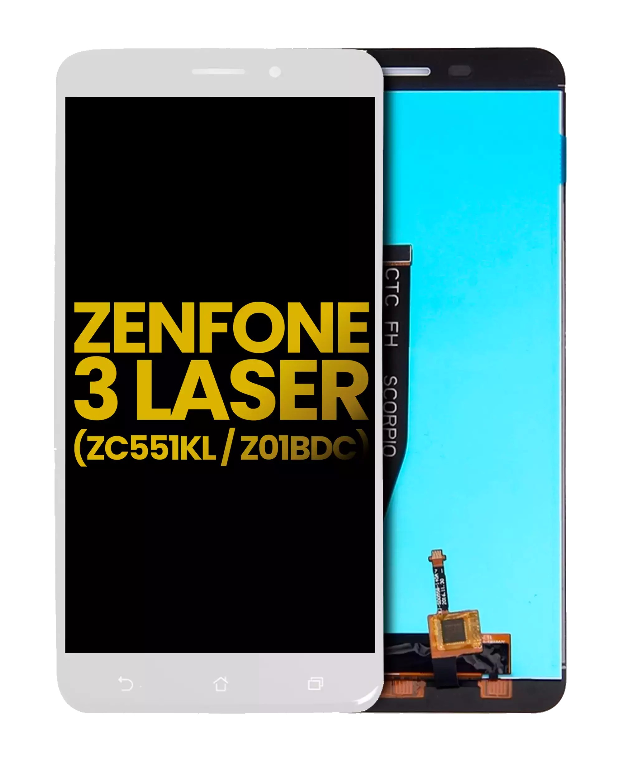 LCD-Display ohne Rahmen für Asus ZenFone 3 Laser (ZC551KL) (Refurbished) (Weiß)