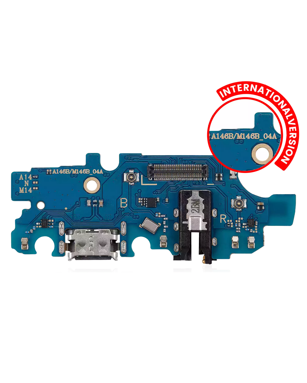 Ladebuchse-Platine m. Kopfhörerbuchse f. Samsung A14 5G (A146B) Aftermarket Plus