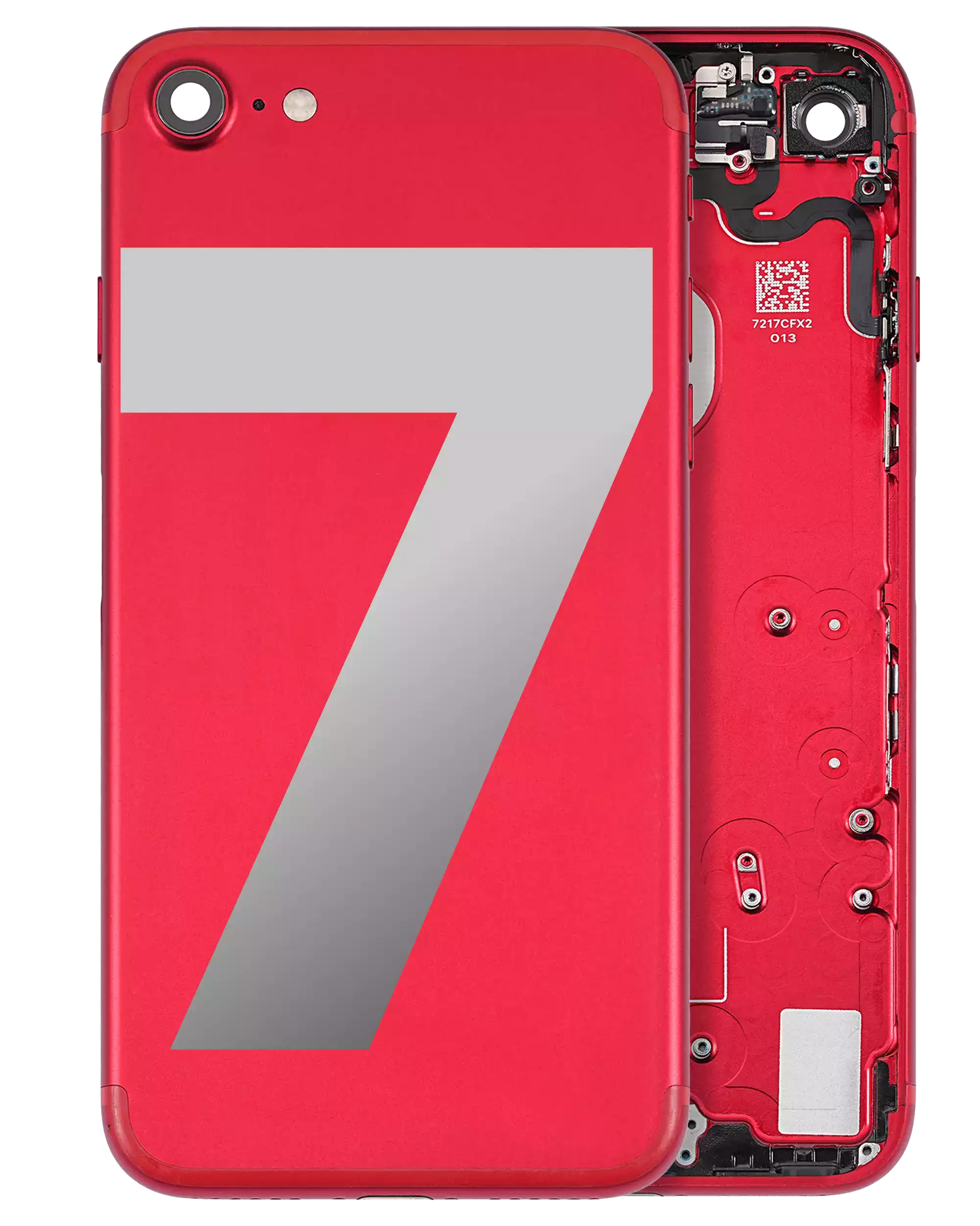 Back Cover/Frame with Pre-Installed Small Parts for iPhone 7 (Used OEM Removal, Quality A) (Red)