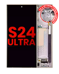 Samsung S24 Ultra OLED-Display mit Rahmen (Aftermarket Plus, Titanium Gelb)