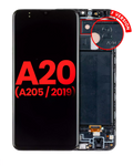 OLED-Display mit Rahmen Samsung Galaxy A20 (A205) Aftermarket Plus (Alle Farben)