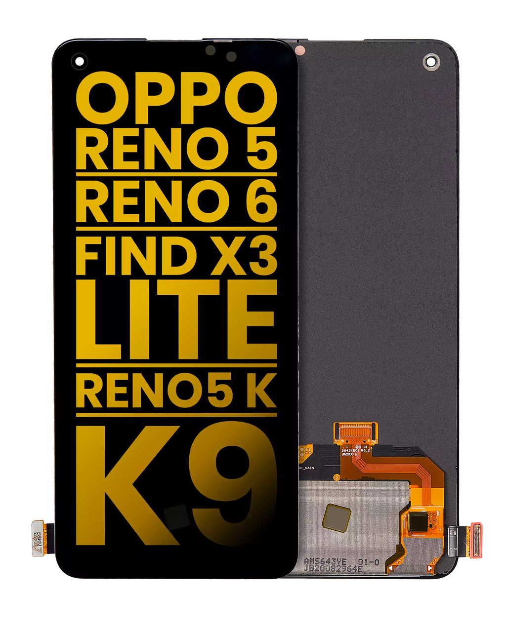 OLED-Display ohne Rahmen für OPPO Reno 5/6/Find X3 Lite (Refurb) alle Farben