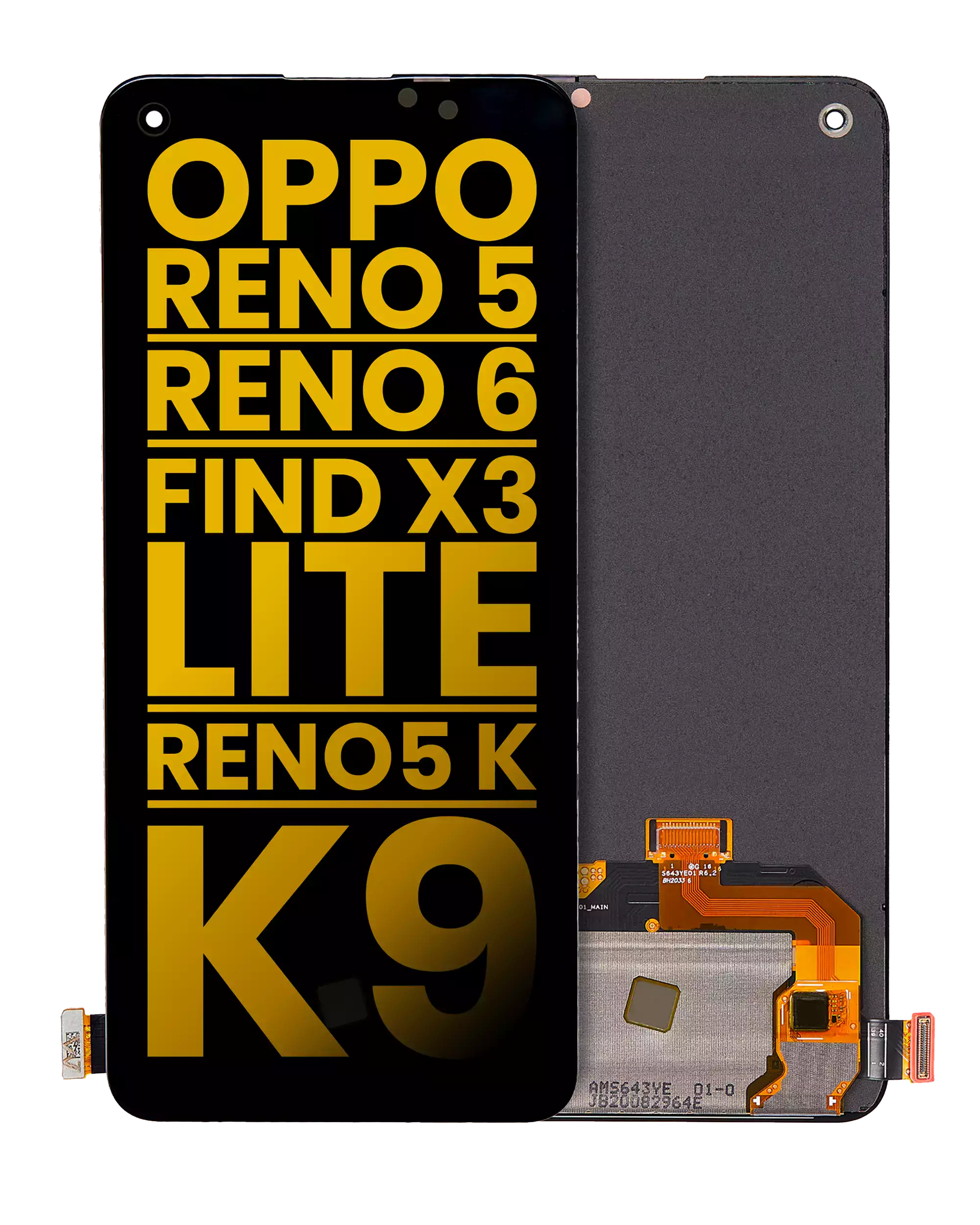 OLED-Display ohne Rahmen für OPPO Reno 5/6/Find X3 Lite (Refurb) alle Farben