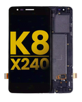 LCD mit Rahmen für LG K8/Aristo Refurbished Schwarz