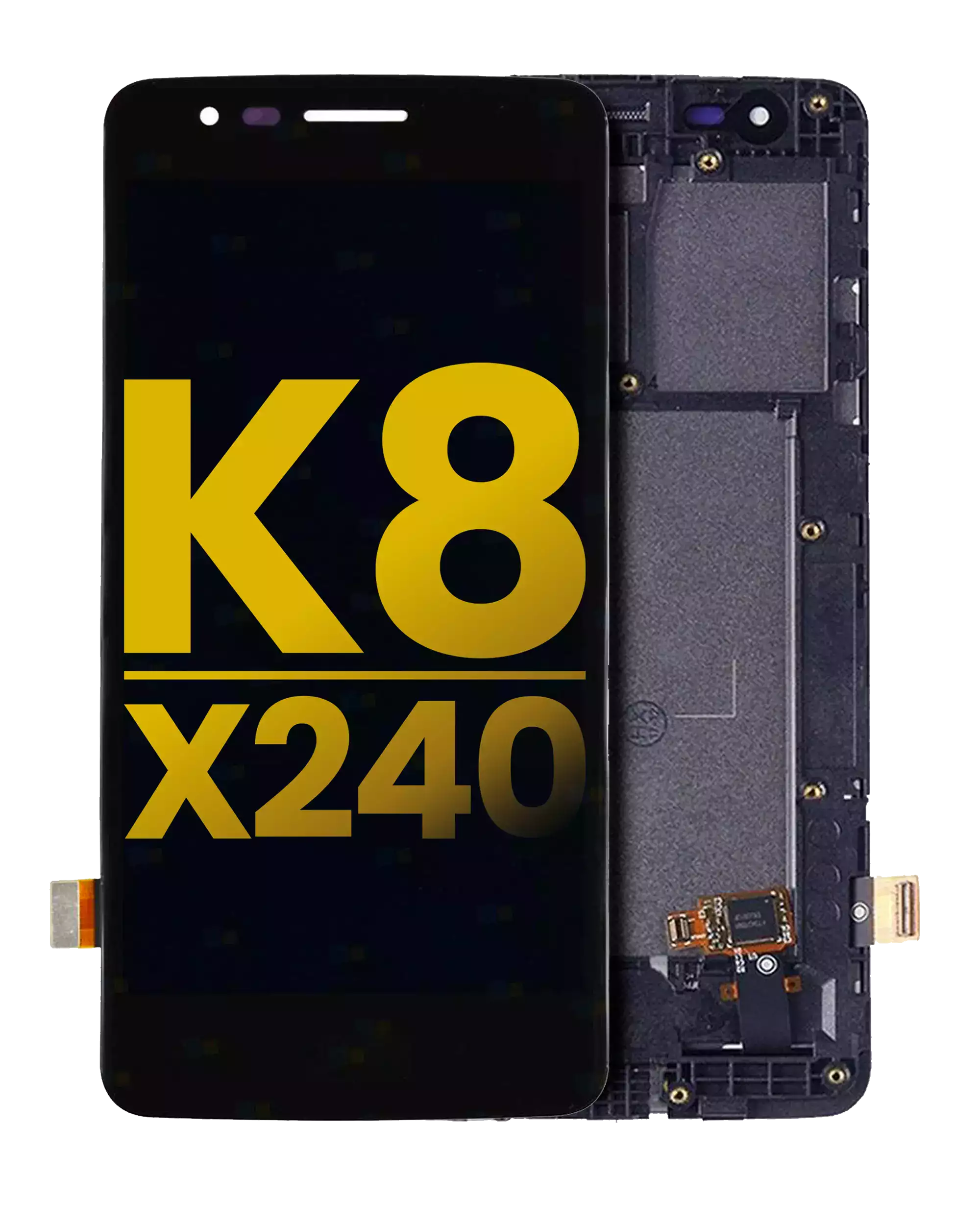 LCD mit Rahmen für LG K8/Aristo Refurbished Schwarz