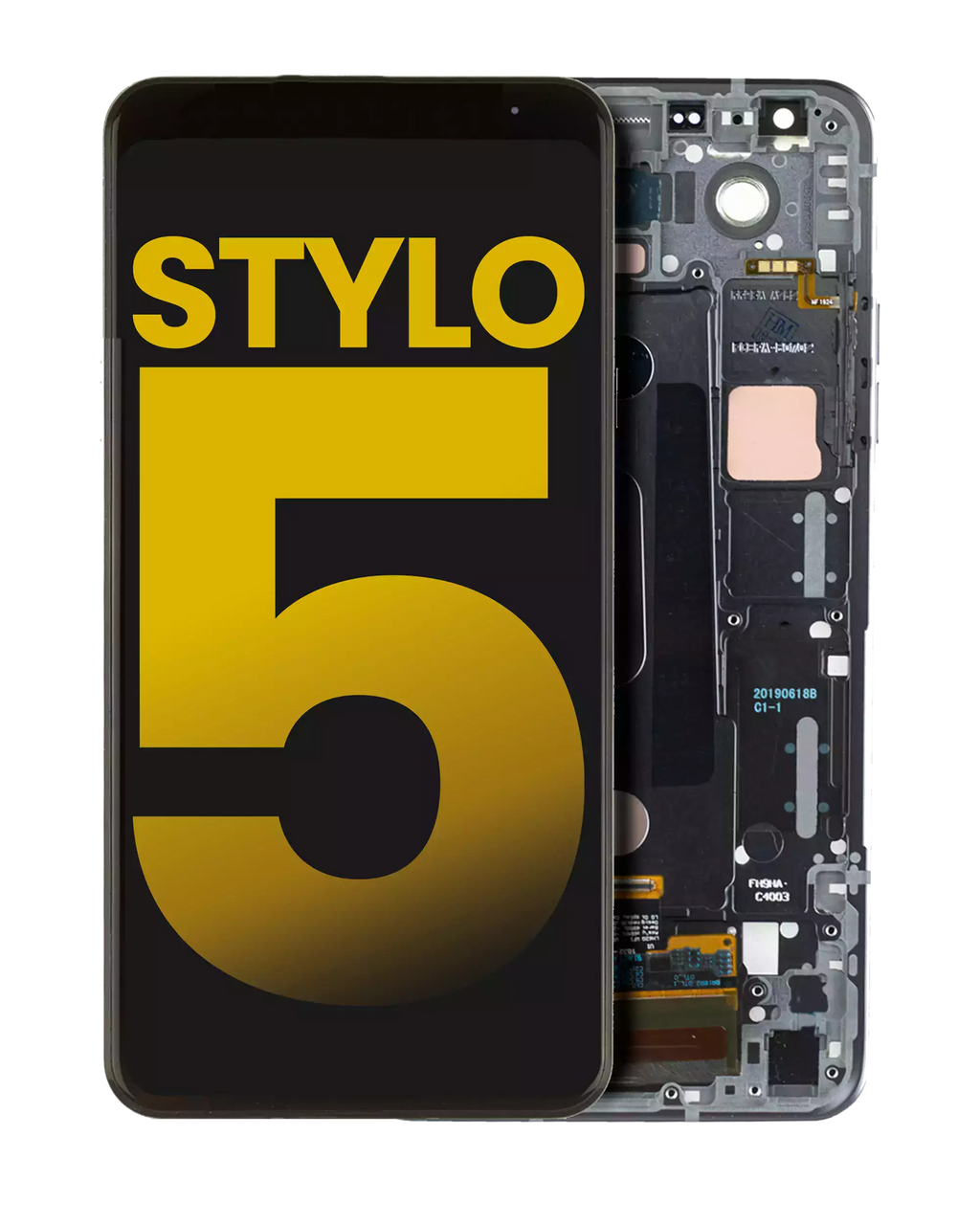 LCD-Display mit Rahmen für LG Stylo 5 (Refurbished) (Aurora Black)