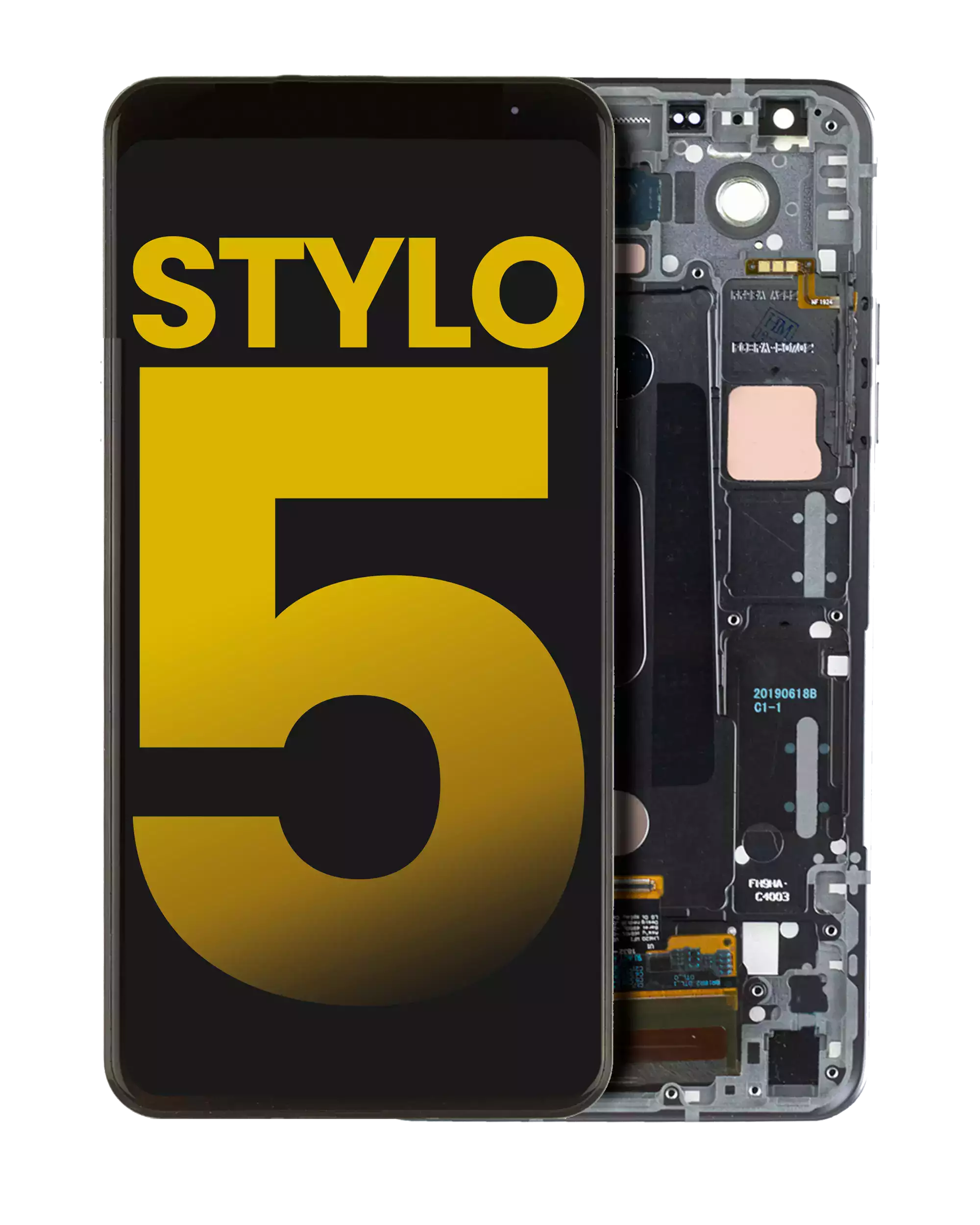 LCD-Display mit Rahmen für LG Stylo 5 (Refurbished) (Aurora Black)