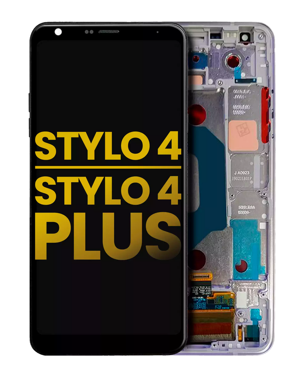 LCD-Display mit Rahmen für LG Stylo 4/4 Plus (Refurbished) (Lavender Violet)