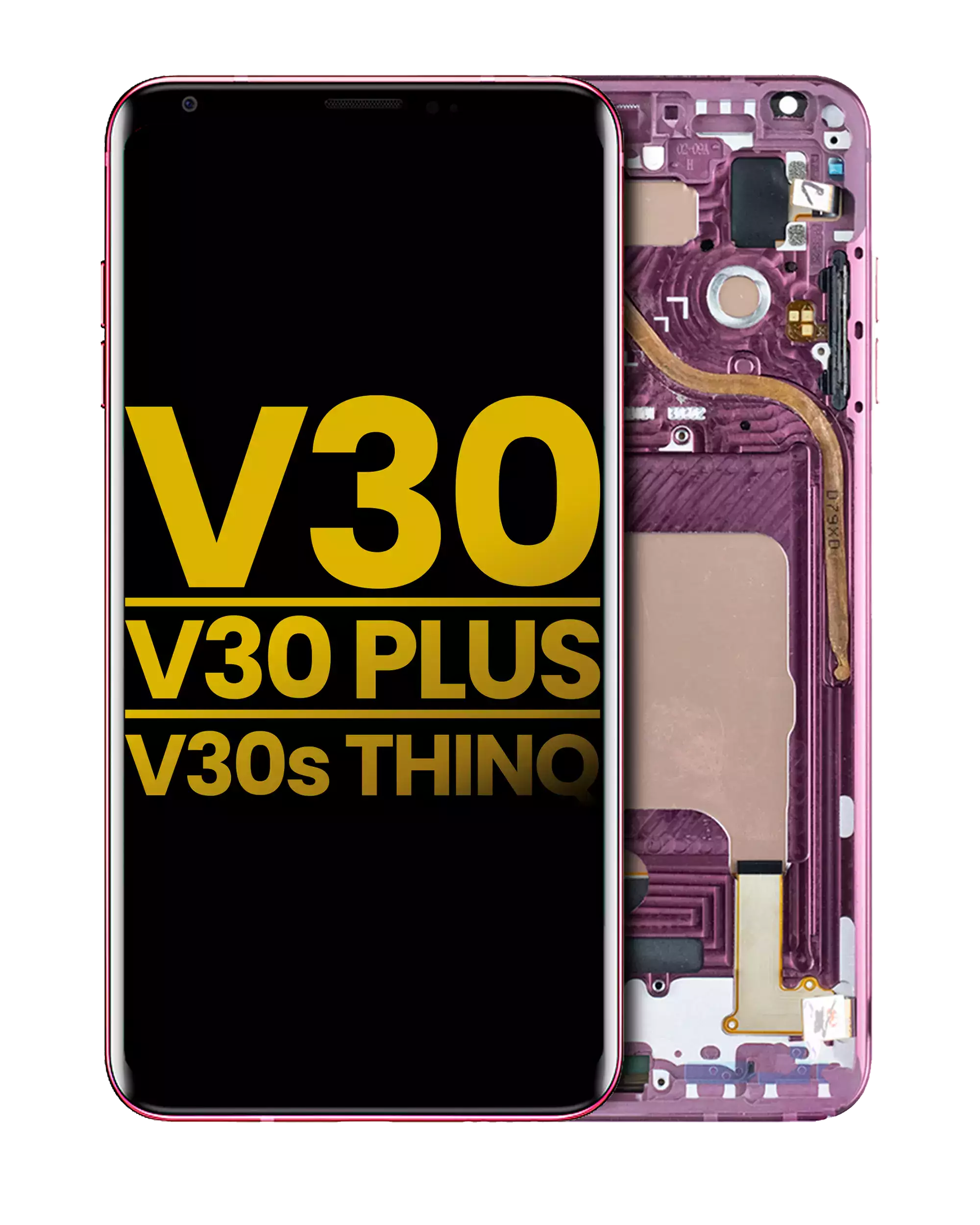 OLED Display with Frame for LG V30 / V30 Plus / V30S ThinQ (Refurbished) (Raspberry Rose)