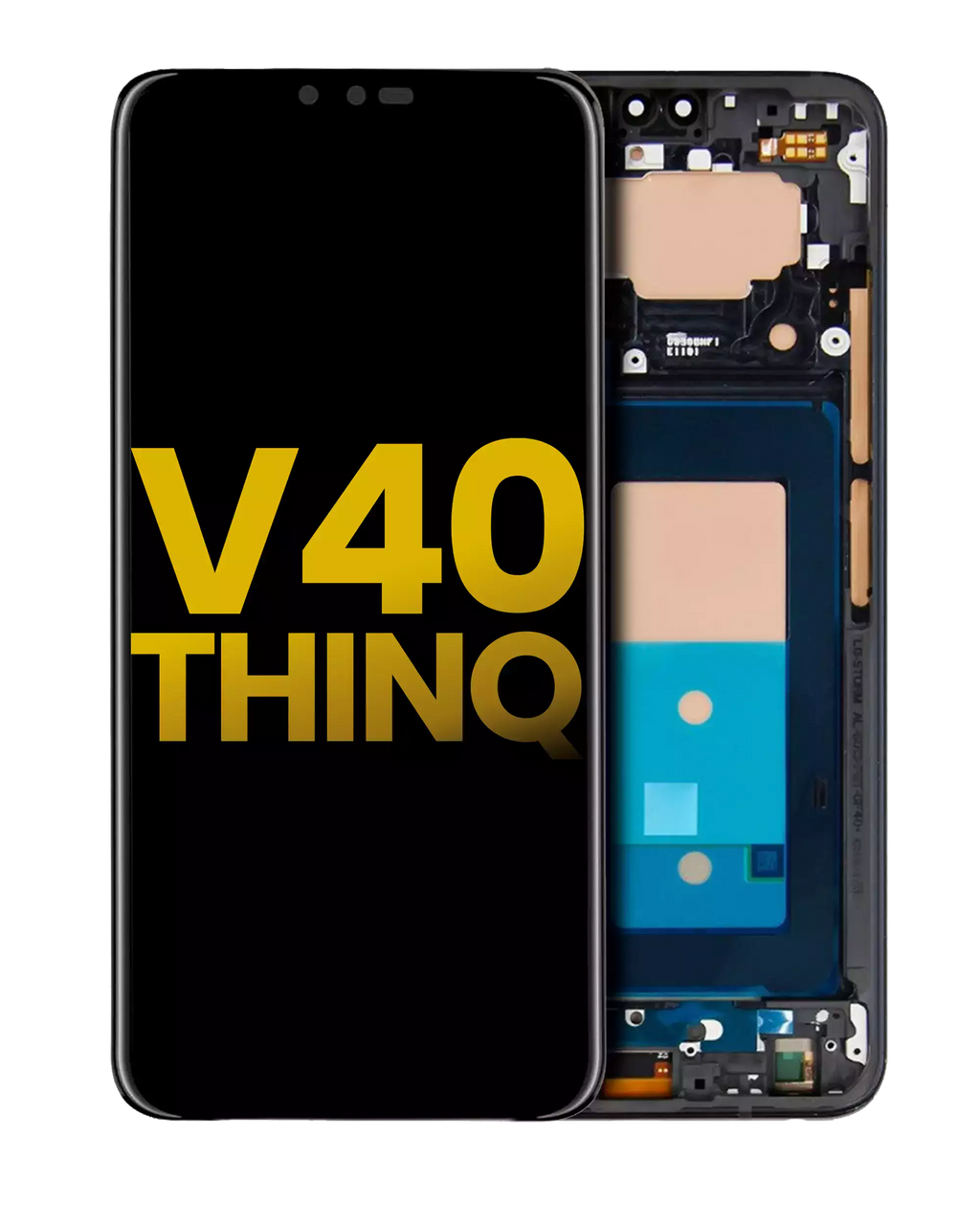 OLED Display with Frame for LG V40 ThinQ (Refurbished, Black)