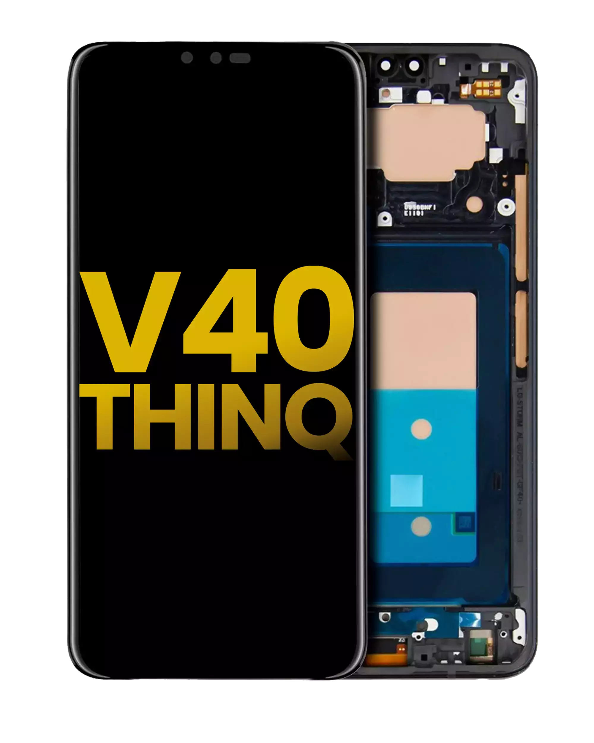 OLED Display with Frame for LG V40 ThinQ (Refurbished, Black)