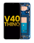 OLED display assembly with frame for LG V40 ThinQ (Refurbished) (Blue)