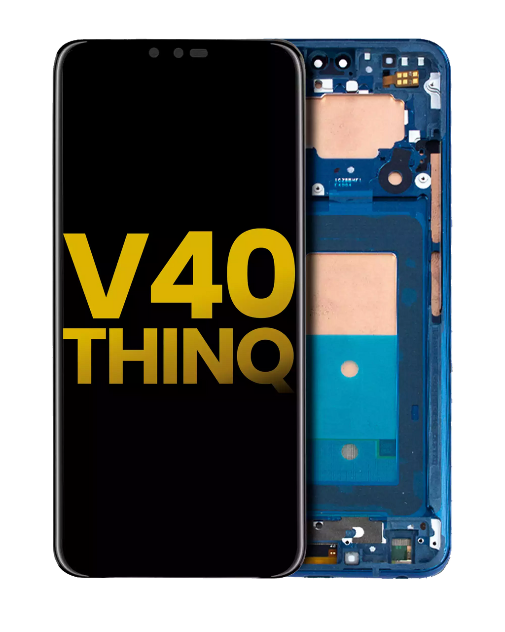 OLED display assembly with frame for LG V40 ThinQ (Refurbished) (Blue)