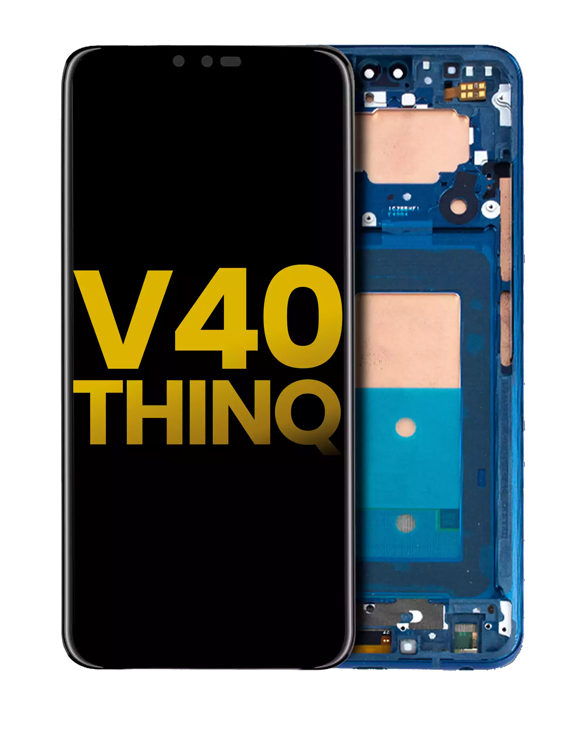 OLED display assembly with frame for LG V40 ThinQ (Refurbished) (Blue)